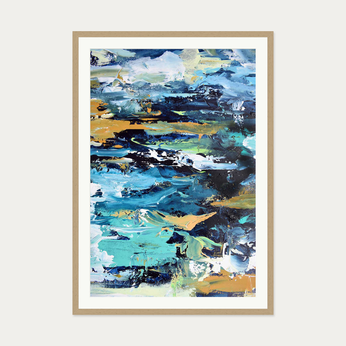 Abstract 280 Art Print — 70 x 100 cm — Oak Frame