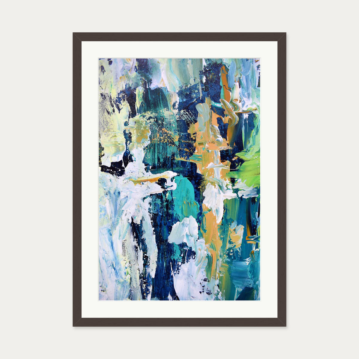 Abstract 283 Art Print — 50 x 70 cm — Brown Frame