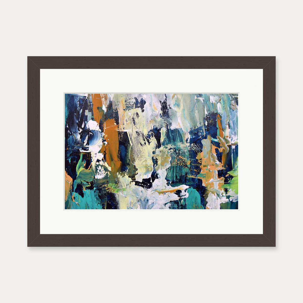 Abstract 284 Art Print — 30 x 40 cm — Brown Frame