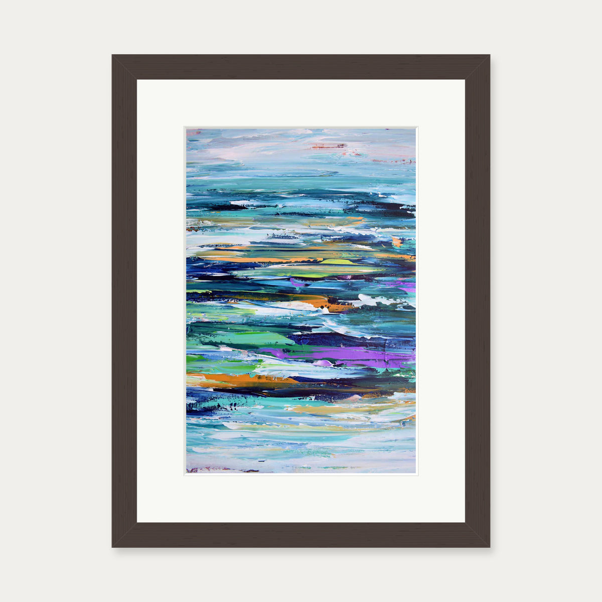 Abstract 286 Art Print — 30 x 40 cm — Brown Frame