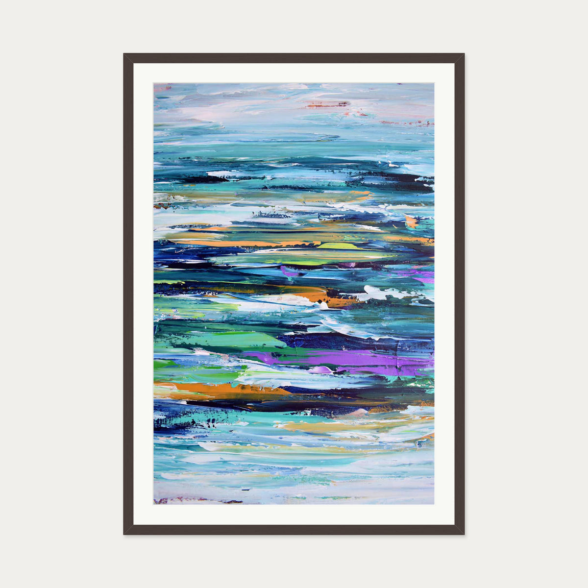 Abstract 286 Art Print — 70 x 100 cm — Brown Frame