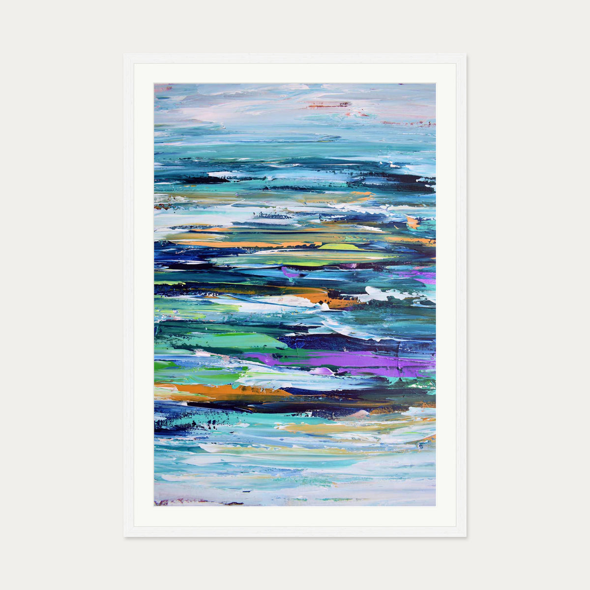 Abstract 286 Art Print — 70 x 100 cm — White Frame