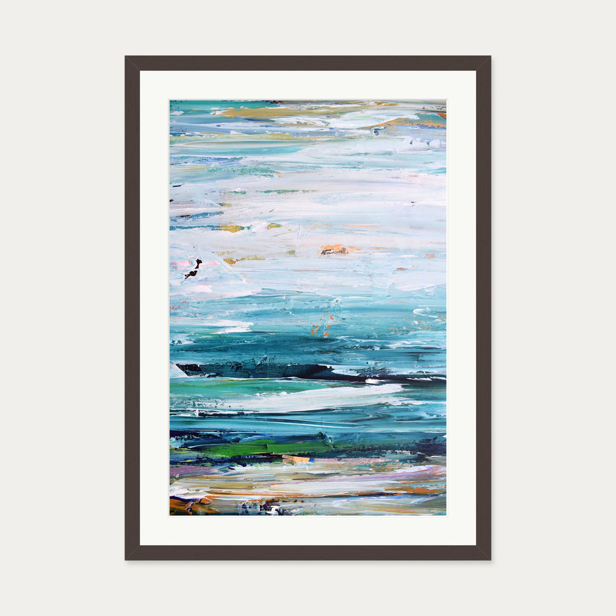 Abstract 287 Art Print — 50 x 70 cm — Brown Frame