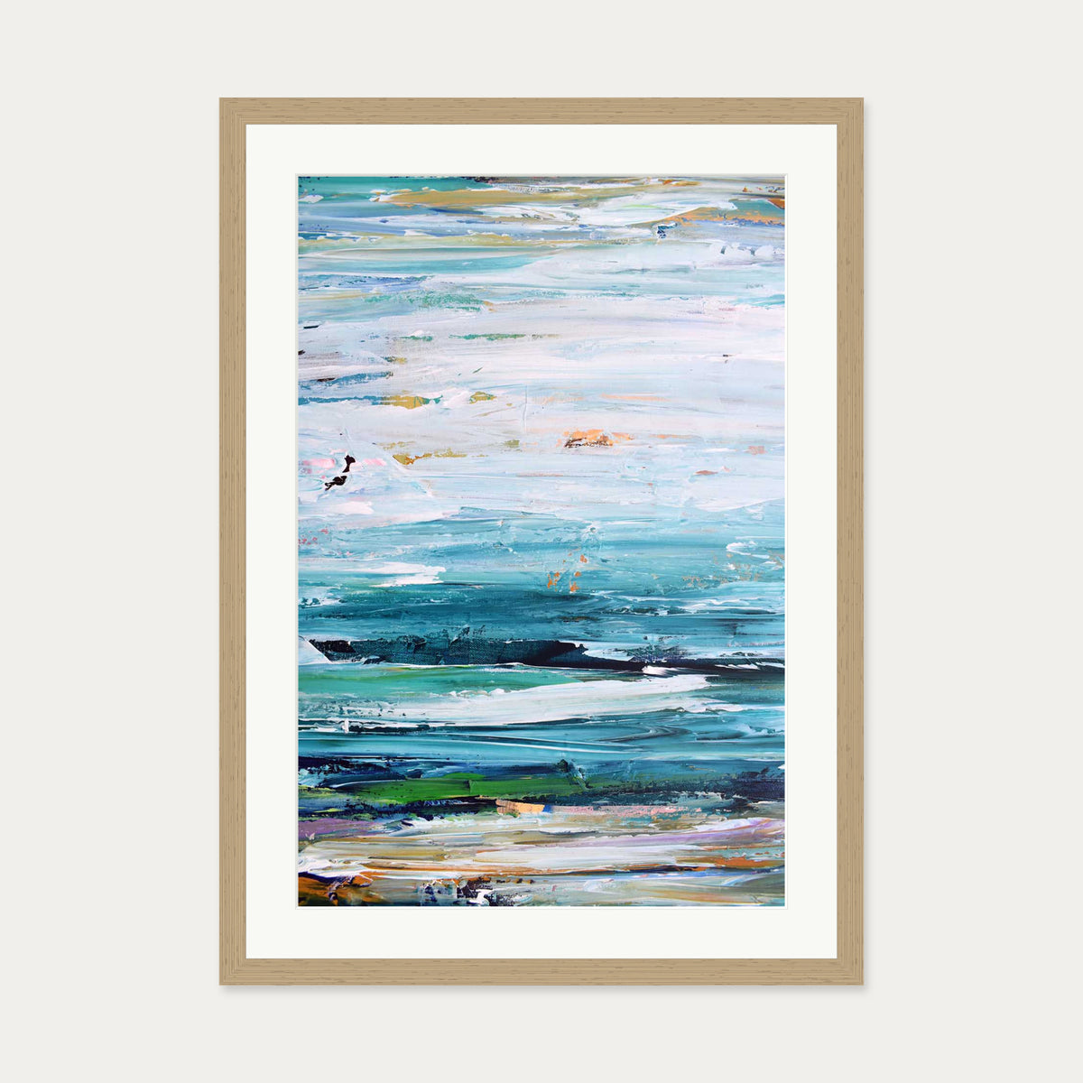 Abstract 287 Art Print — 50 x 70 cm — Oak Frame