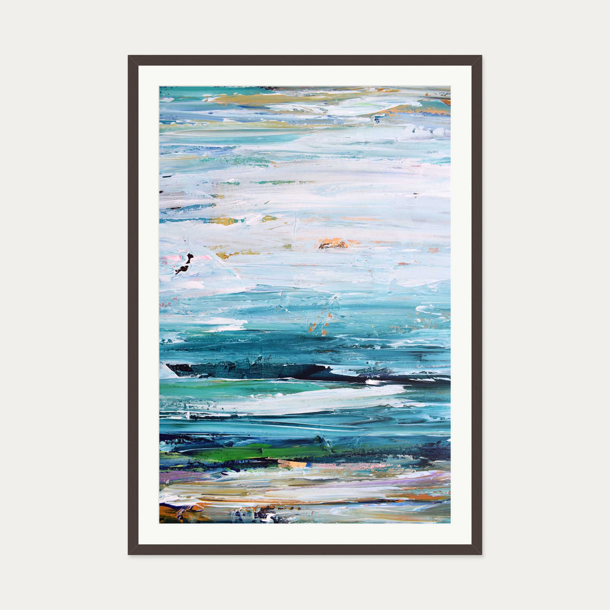 Abstract 287 Art Print — 70 x 100 cm — Brown Frame