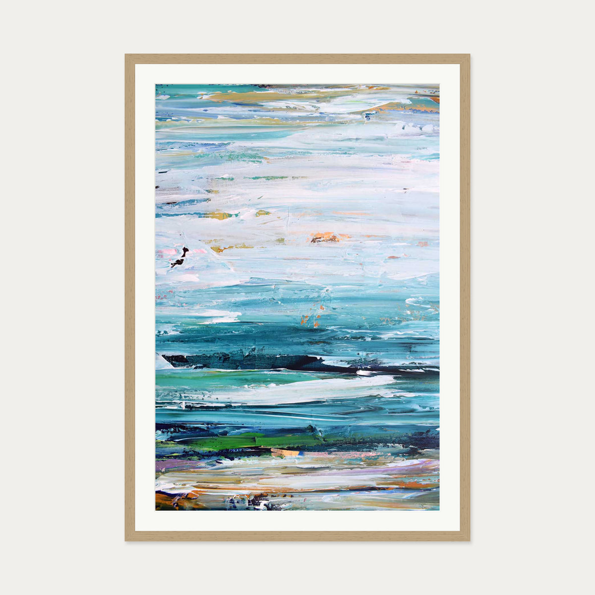 Abstract 287 Art Print — 70 x 100 cm — Oak Frame