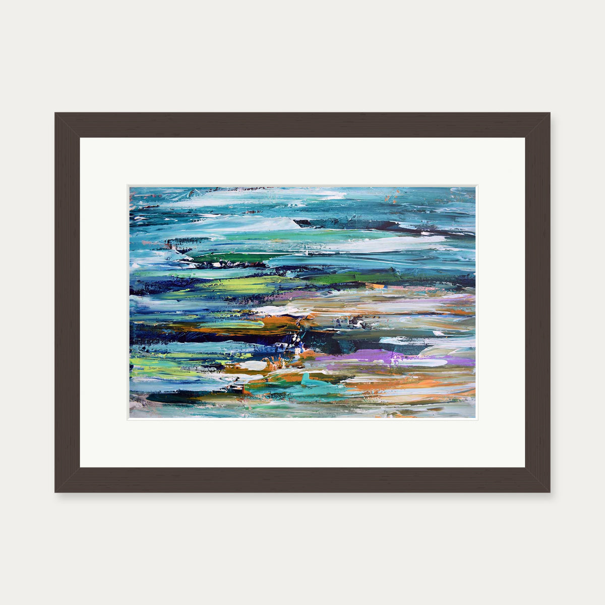 Abstract 288 Art Print — 30 x 40 cm — Brown Frame