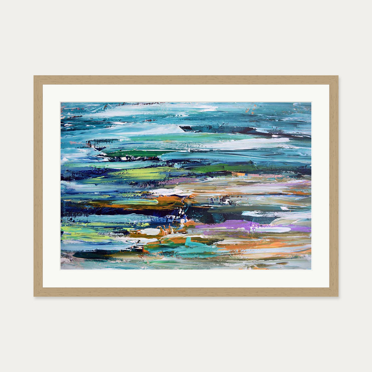Abstract 288 Art Print — 50 x 70 cm — Oak Frame