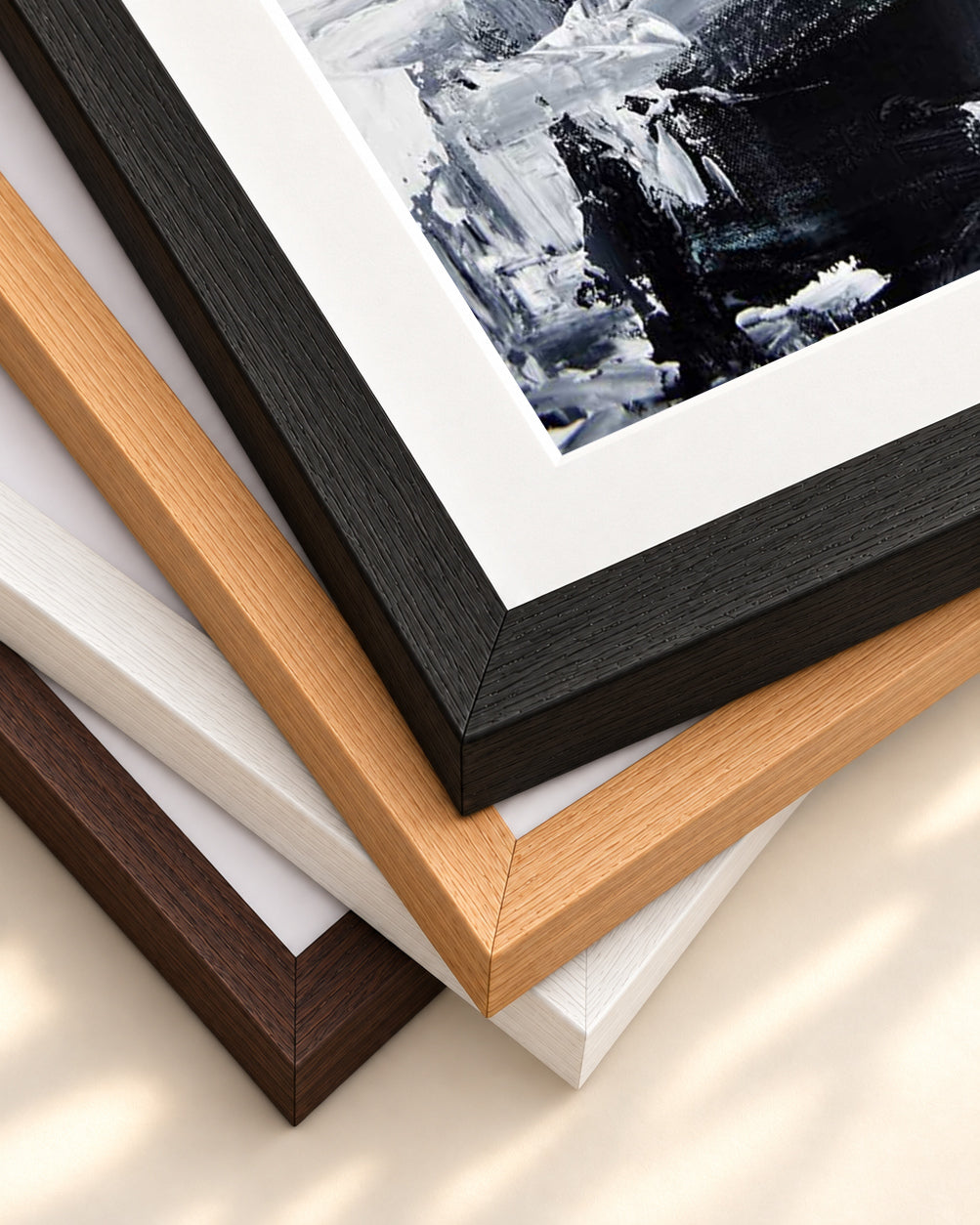 Abstract 292 Art Print — framed print corner with 5 cm mount and bevel