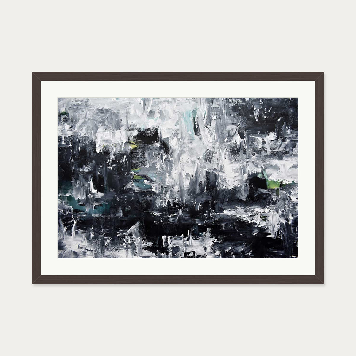 Abstract 293 Art Print — 50 x 70 cm — Brown Frame