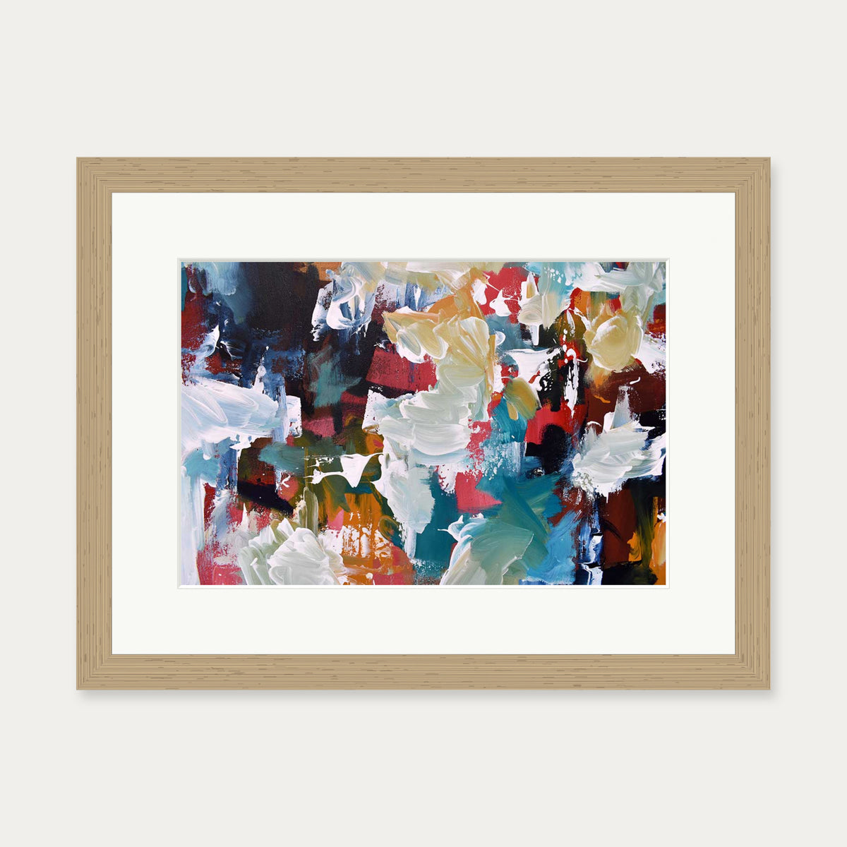 Abstract 295 Art Print — 30 x 40 cm — Oak Frame