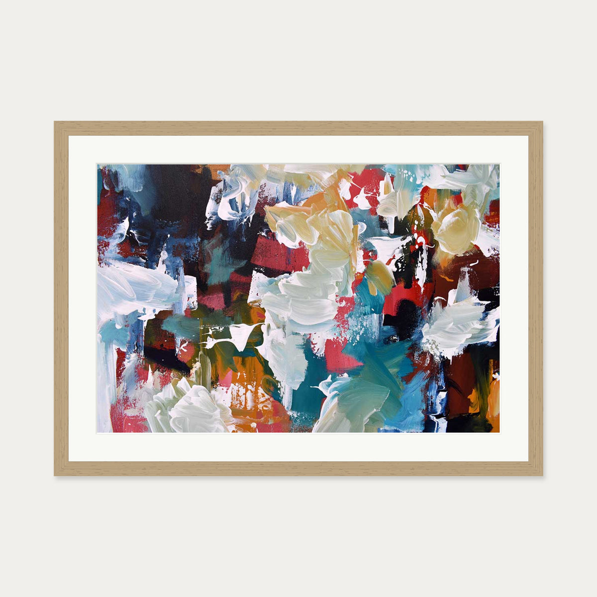 Abstract 295 Art Print — 50 x 70 cm — Oak Frame