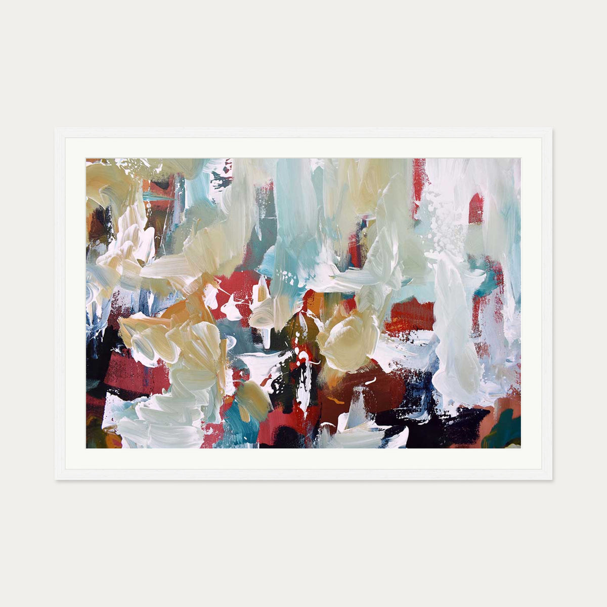 Abstract 297 Art Print — 70 x 100 cm — White Frame