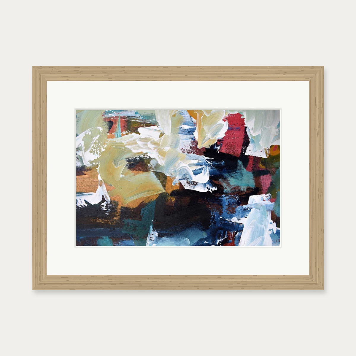 Abstract 298 Art Print — 30 x 40 cm — Oak Frame