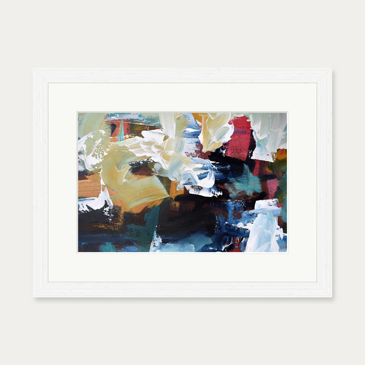 Abstract 298 Art Print — 30 x 40 cm — White Frame