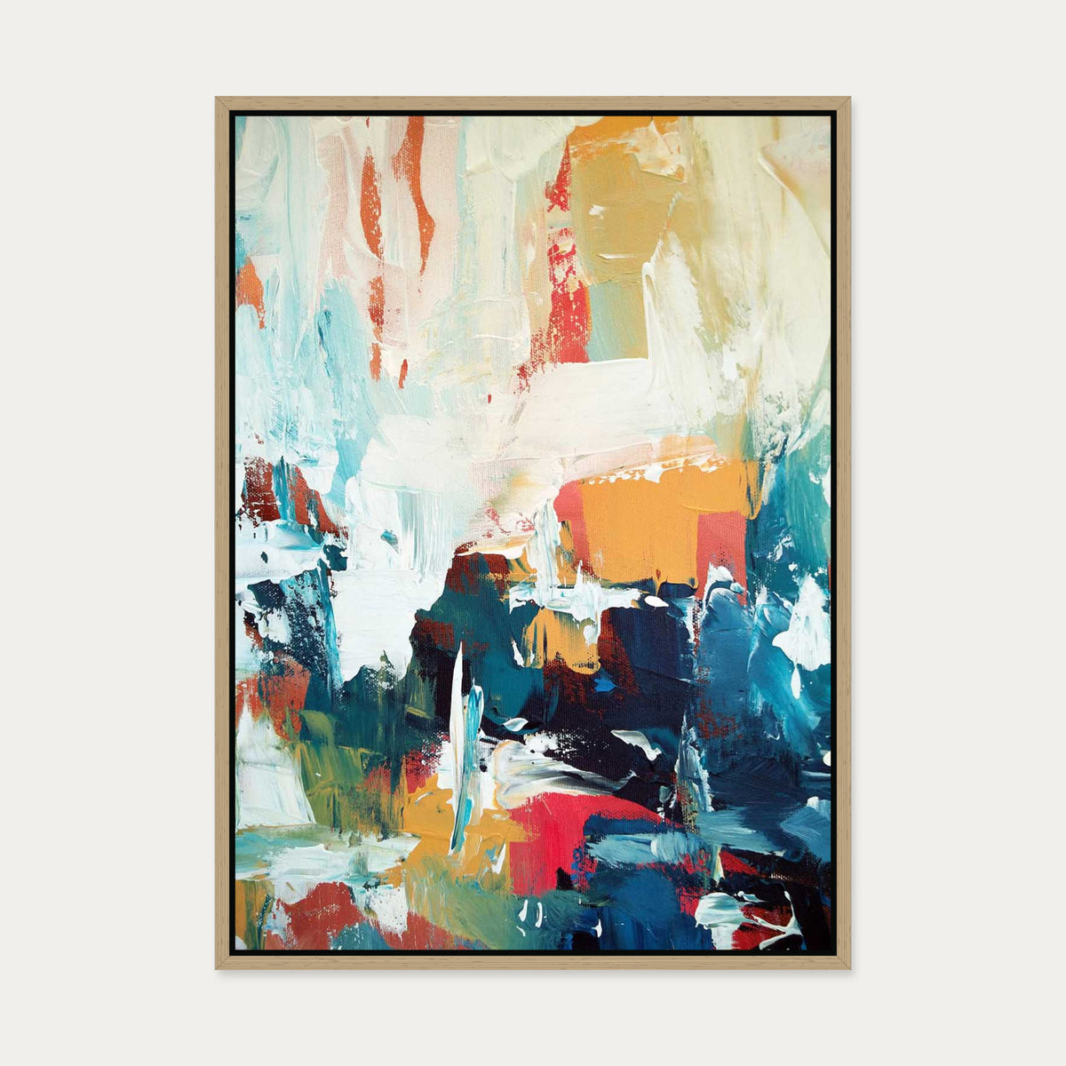 Abstract 30 Canvas Art — 50 x 70 cm — Oak Frame