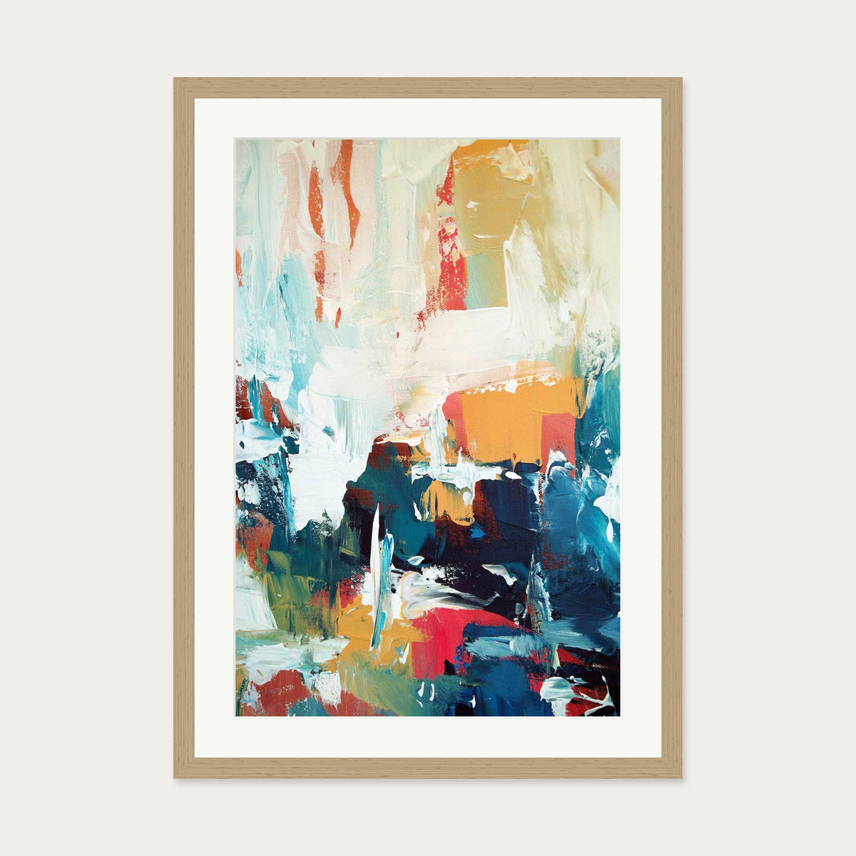 Abstract 30 Art Print — 50 x 70 cm — Oak Frame