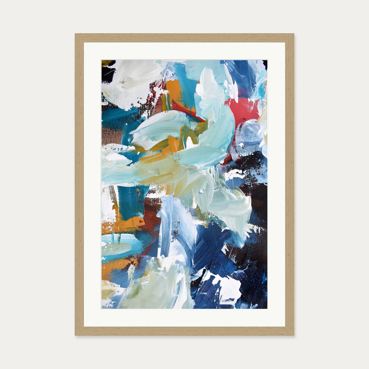 Abstract 302 Art Print — 50 x 70 cm — Oak Frame