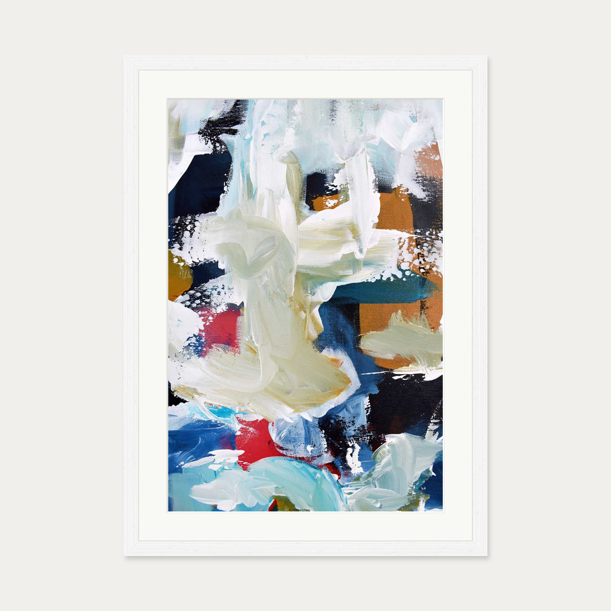 Abstract 303 Art Print — 50 x 70 cm — White Frame