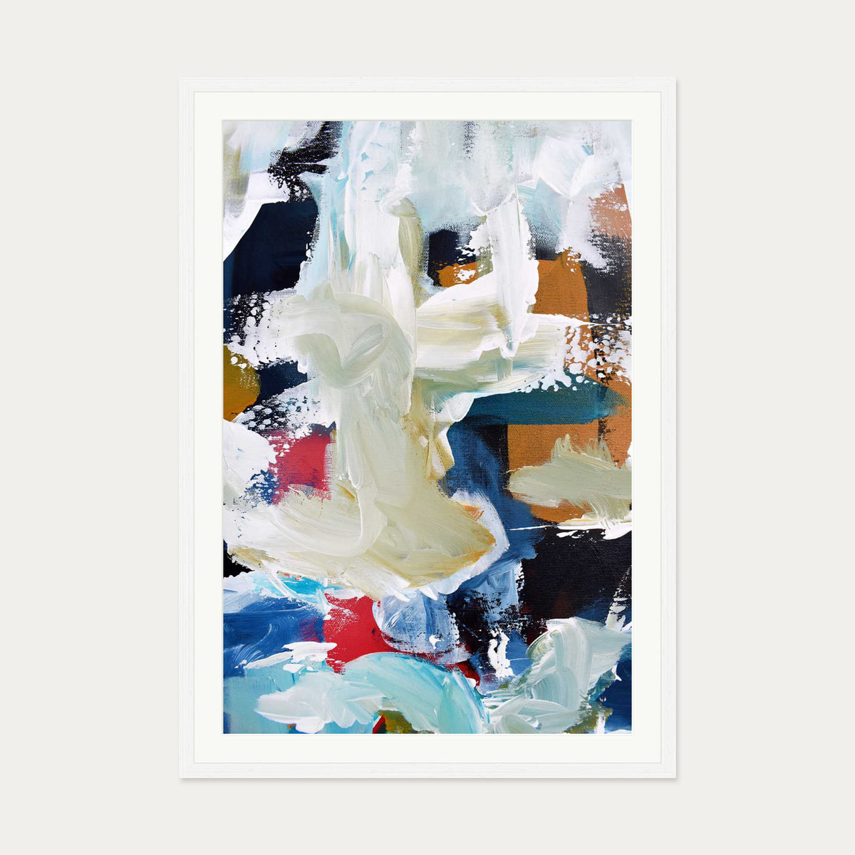 Abstract 303 Art Print — 70 x 100 cm — White Frame