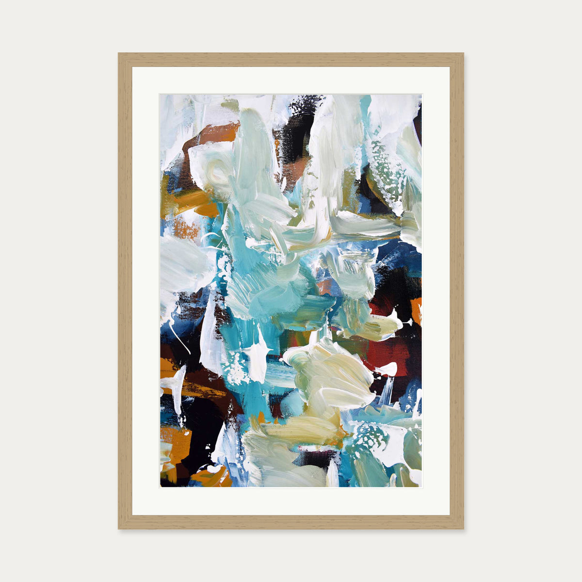 Abstract 304 Art Print — 50 x 70 cm — Oak Frame