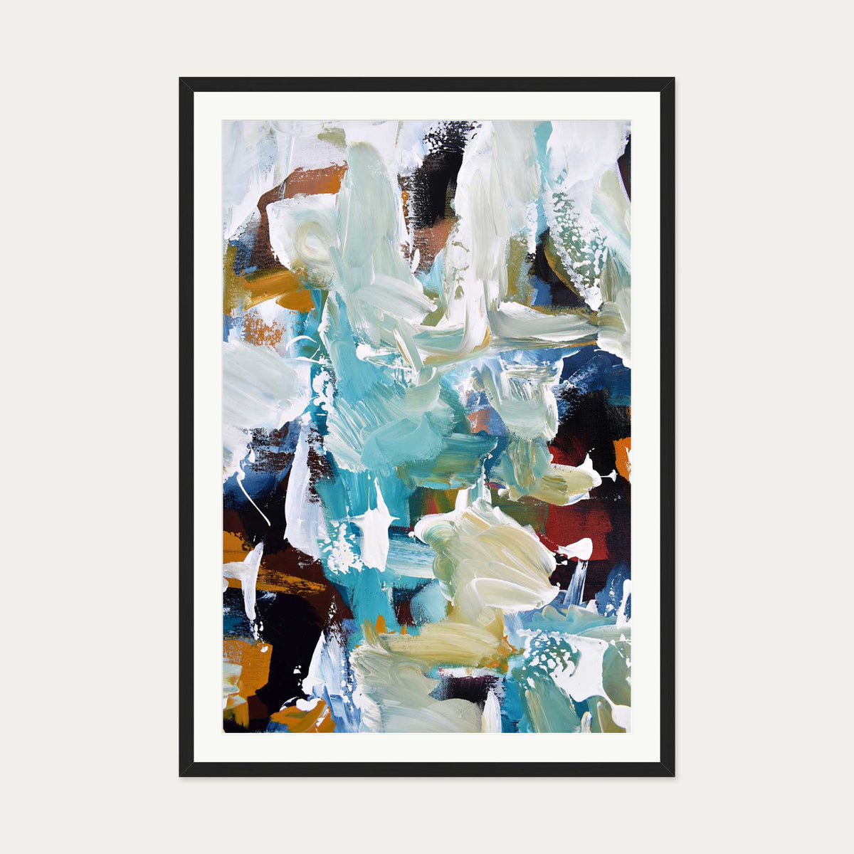 Abstract 304 Art Print — 70 x 100 cm — Black Frame
