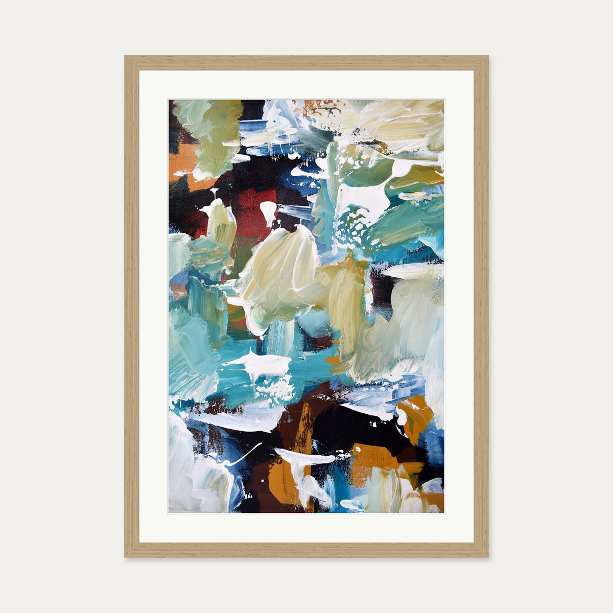 Abstract 305 Art Print — 50 x 70 cm — Oak Frame