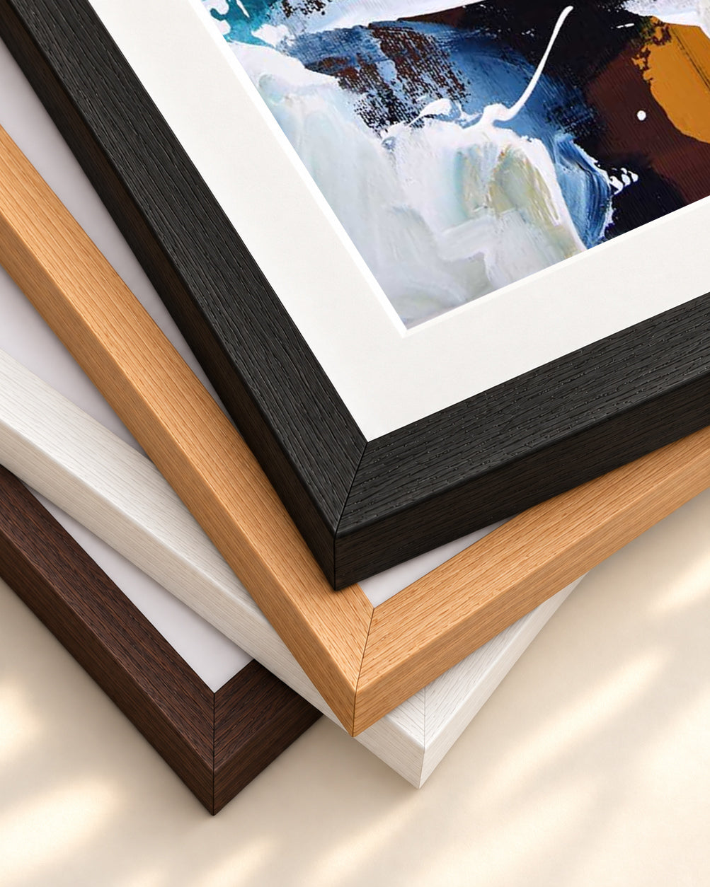 Abstract 305 Art Print — framed print corner with 5 cm mount and bevel