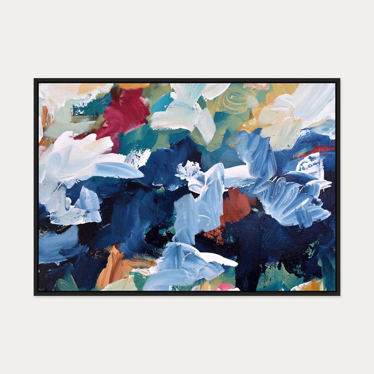 Abstract 309 Canvas Art — 70 x 100 cm — Black Frame
