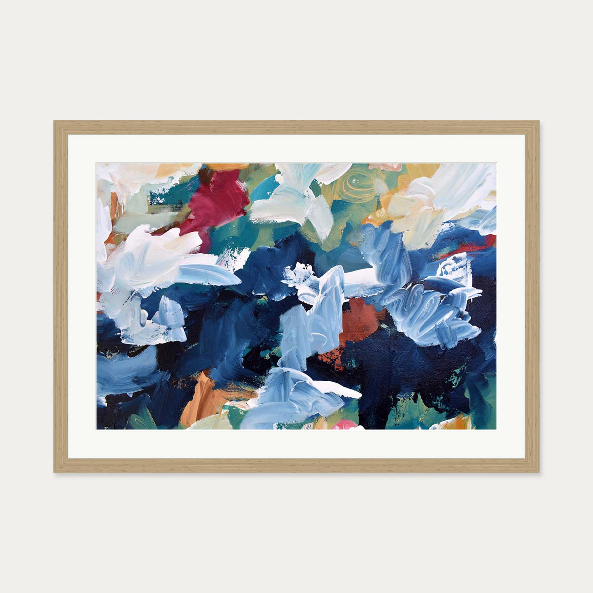 Abstract 309 Art Print — 50 x 70 cm — Oak Frame