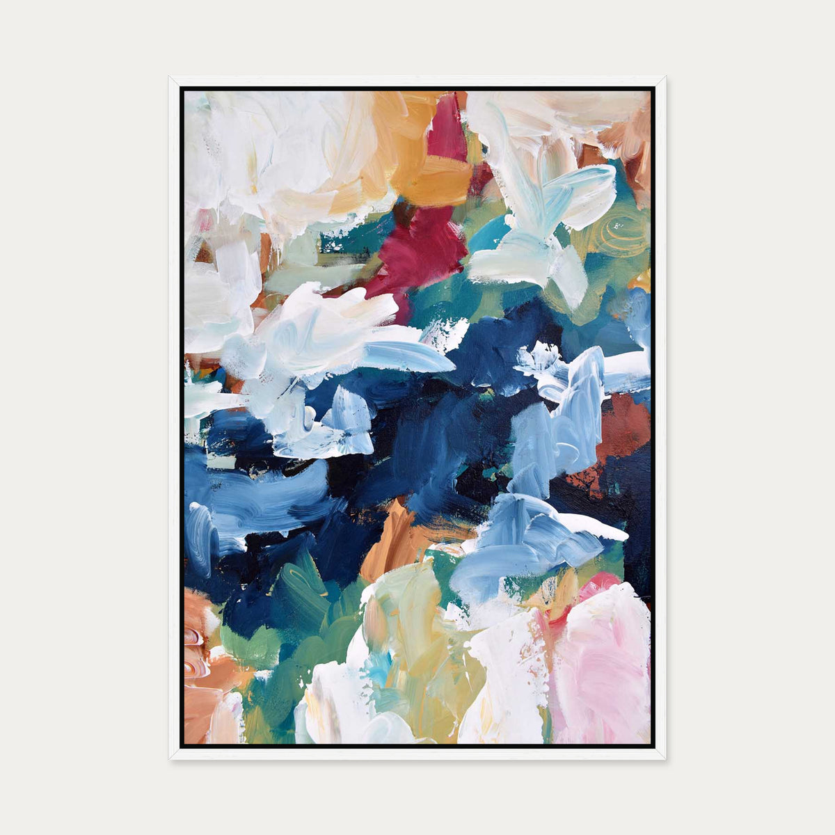 Abstract 311 Canvas Art — 50 x 70 cm — White Frame