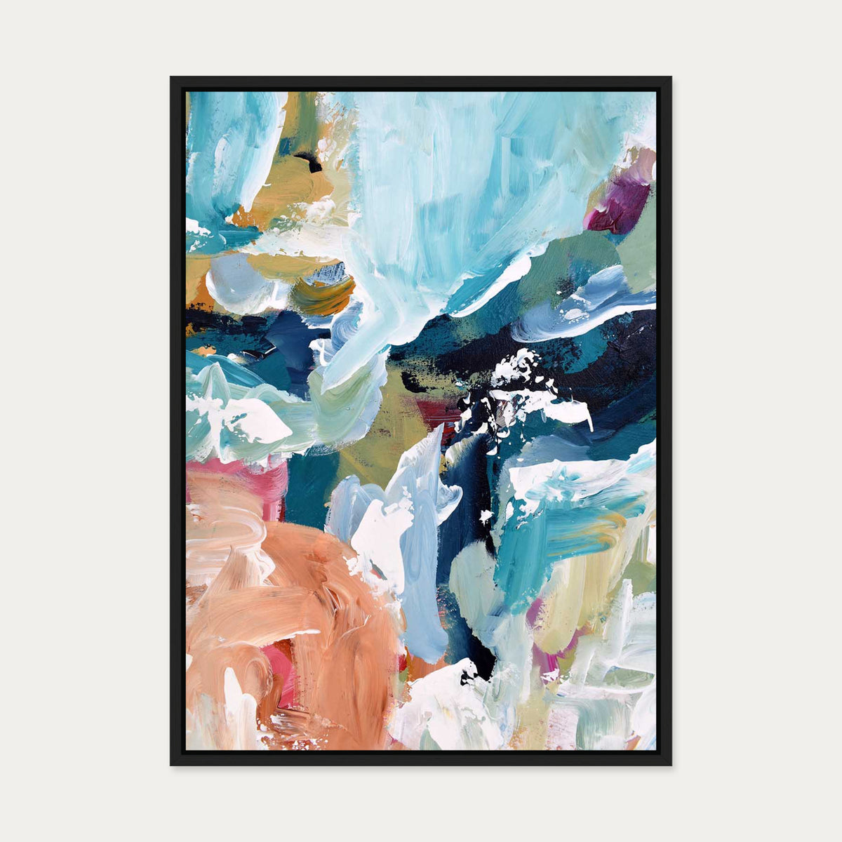 Abstract 312 Canvas Art — 50 x 70 cm — Black Frame