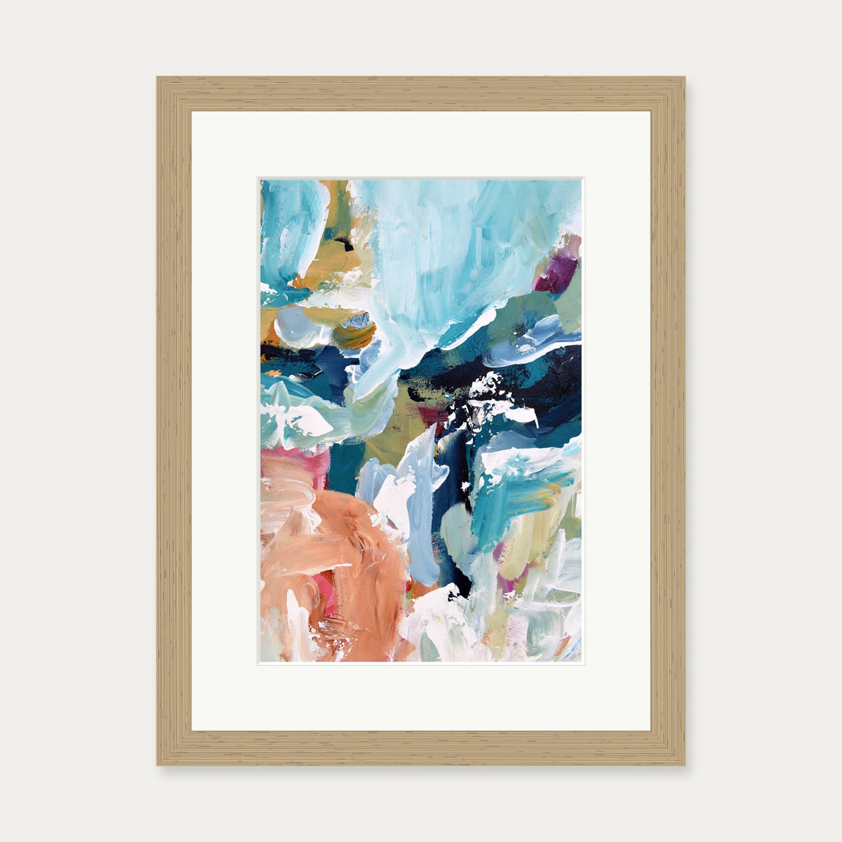 Abstract 312 Art Print — 30 x 40 cm — Oak Frame