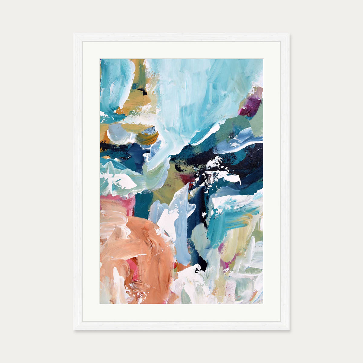 Abstract 312 Art Print — 50 x 70 cm — White Frame
