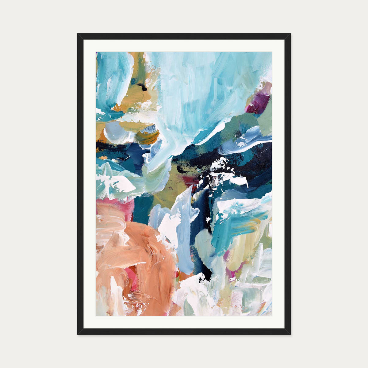 Abstract 312 Art Print — 70 x 100 cm — Black Frame