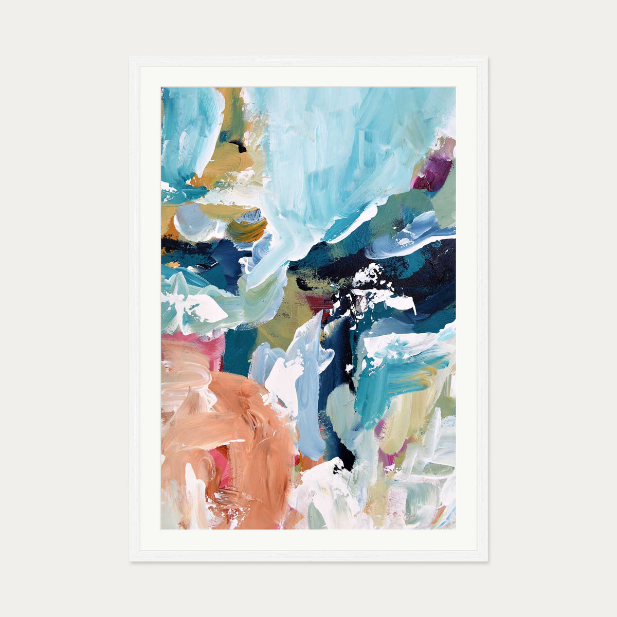 Abstract 312 Art Print — 70 x 100 cm — White Frame