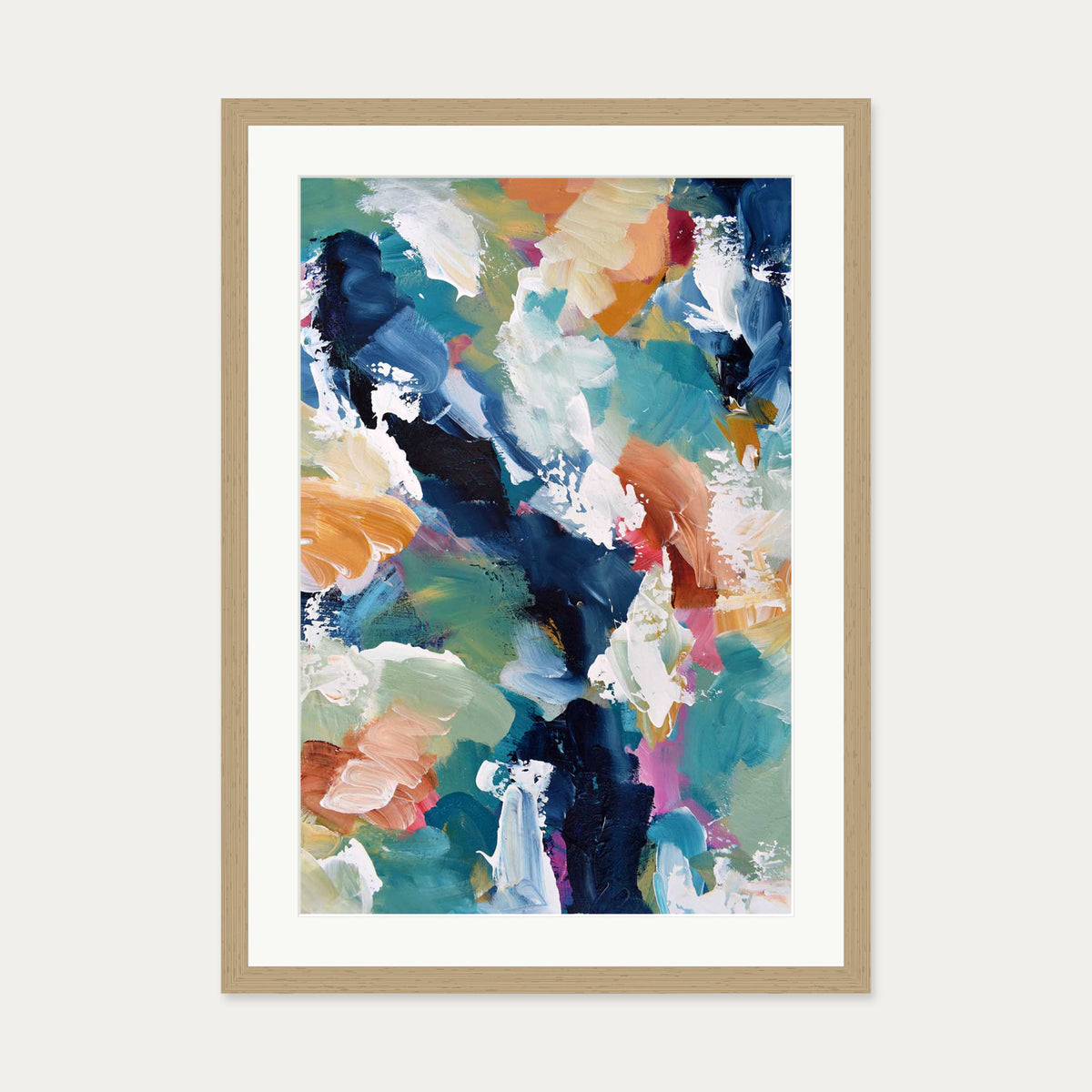Abstract 313 Art Print — 50 x 70 cm — Oak Frame