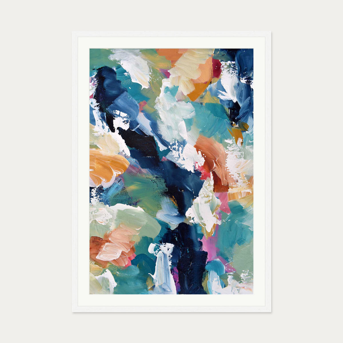 Abstract 313 Art Print — 70 x 100 cm — White Frame