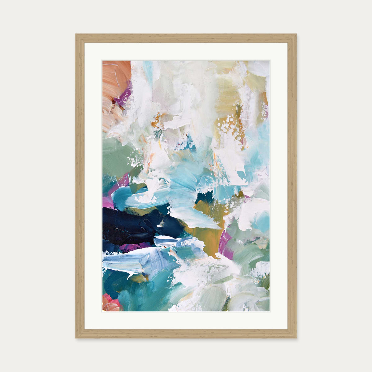 Abstract 314 Art Print — 50 x 70 cm — Oak Frame