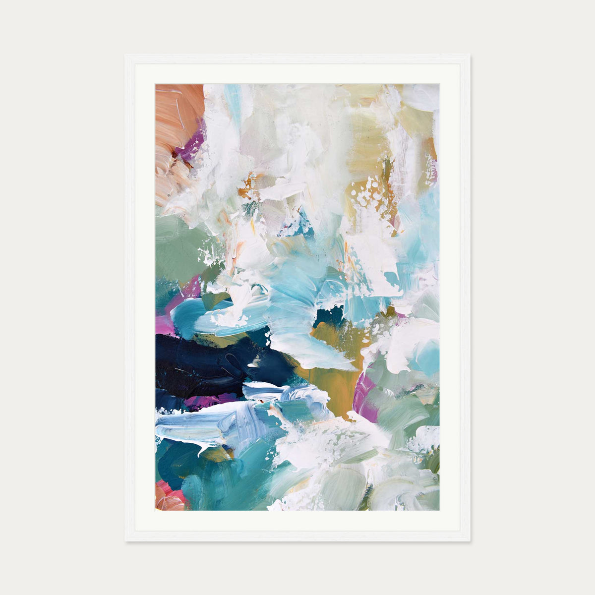 Abstract 314 Art Print — 70 x 100 cm — White Frame