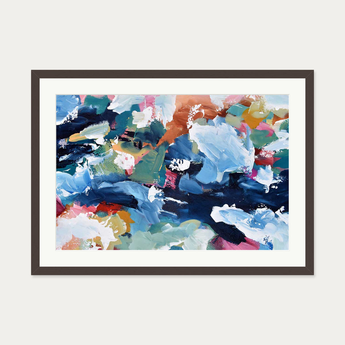 Abstract 316 Art Print — 50 x 70 cm — Brown Frame