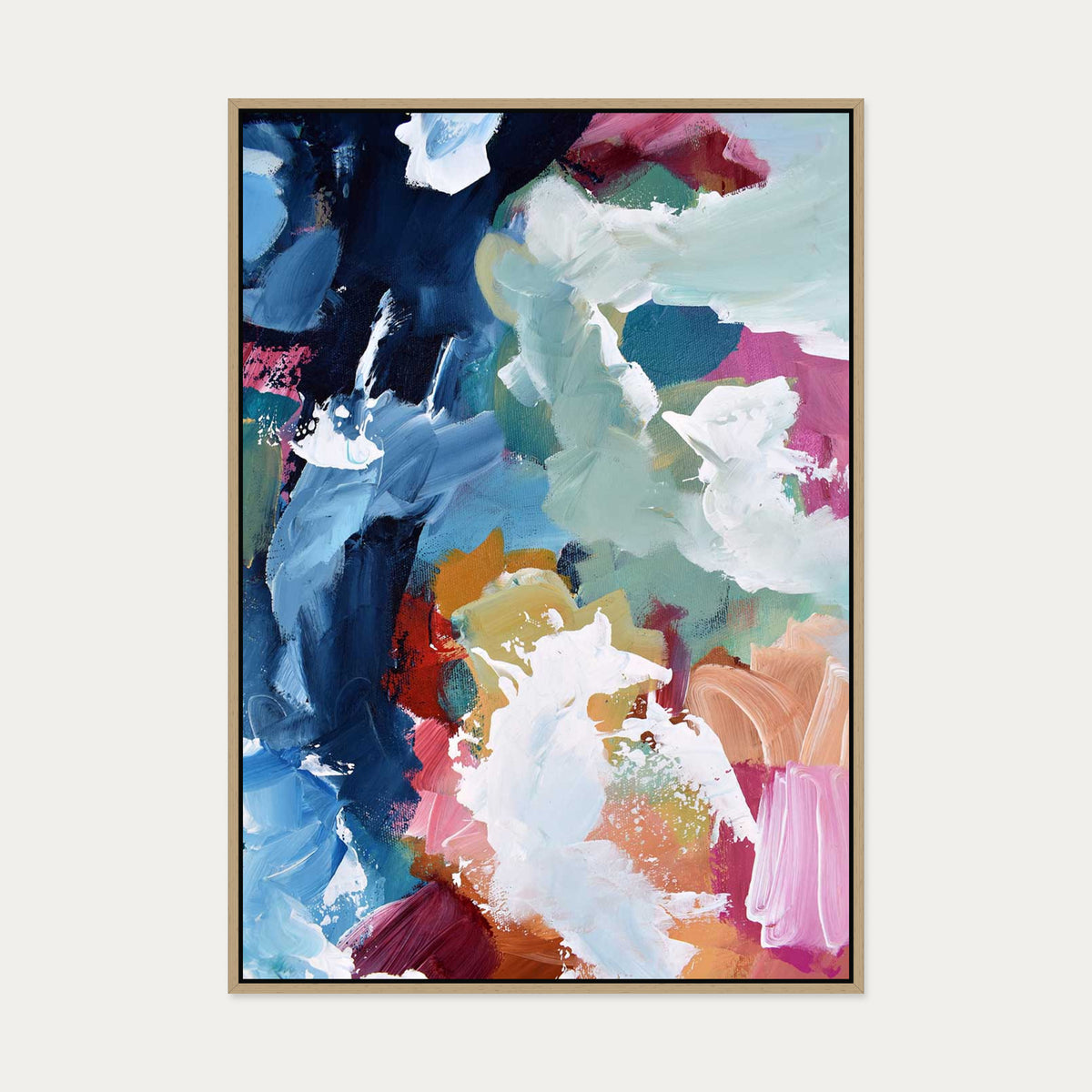 Abstract 320 Canvas Art — 70 x 100 cm — Oak Frame