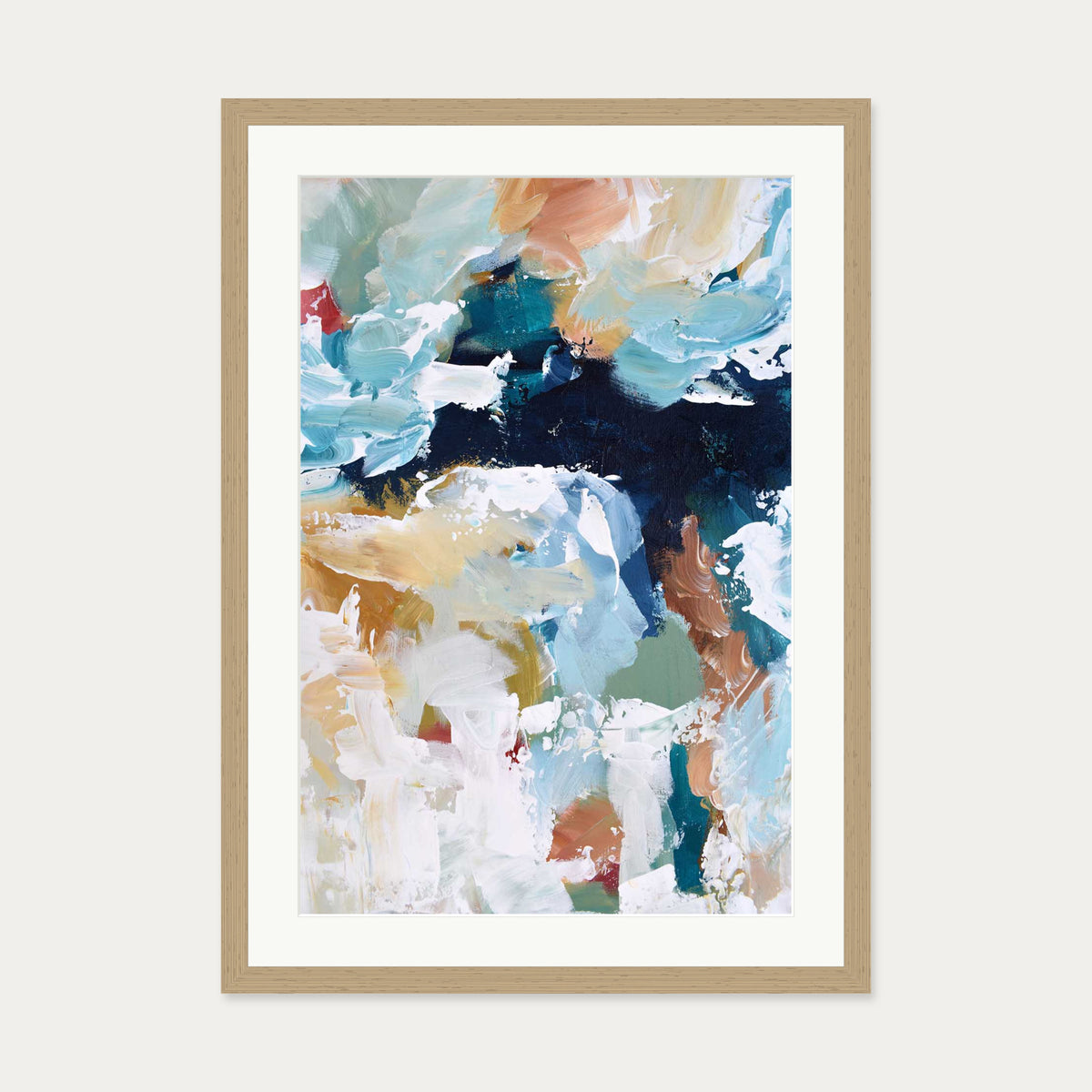 Abstract 323 Art Print — 50 x 70 cm — Oak Frame