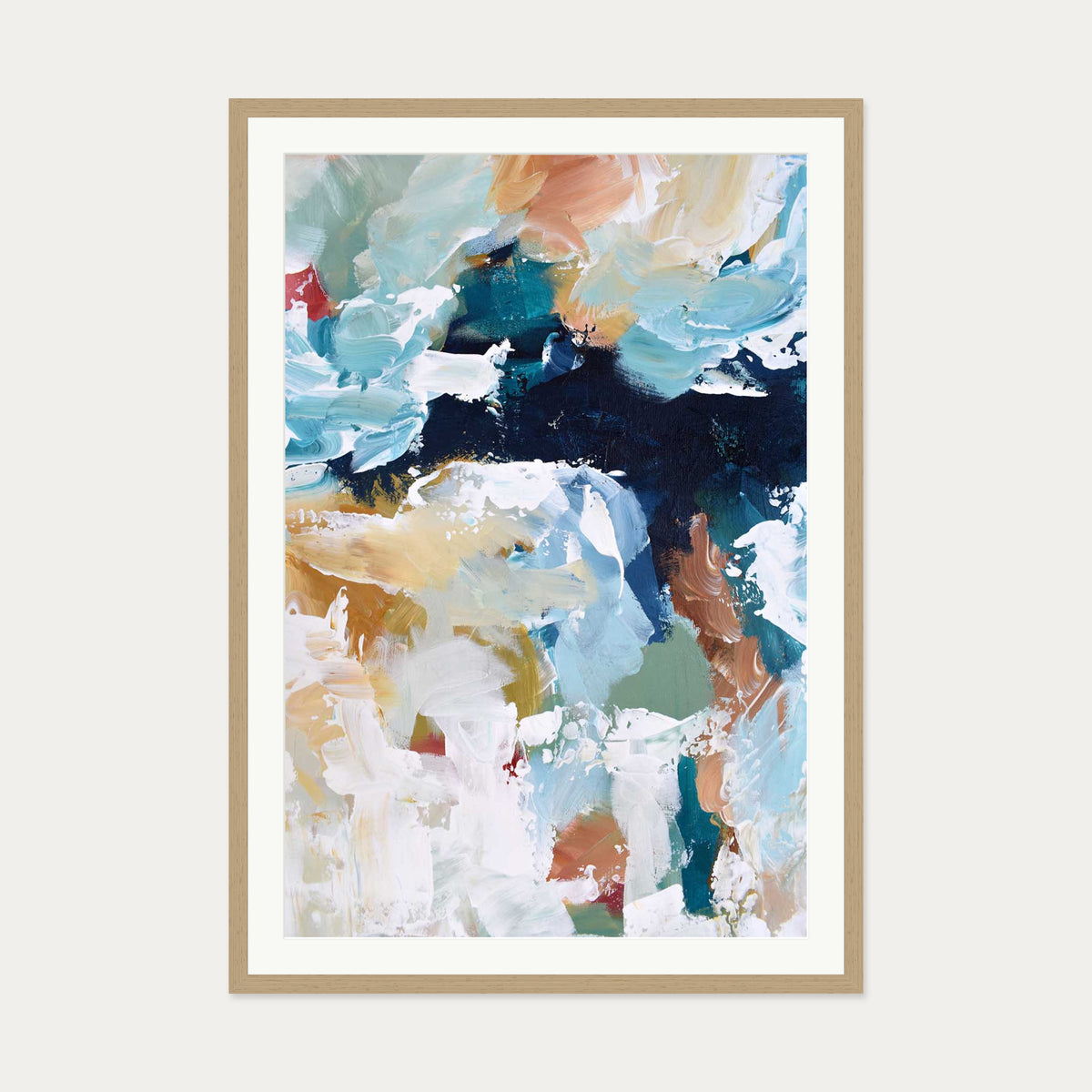 Abstract 323 Art Print — 70 x 100 cm — Oak Frame