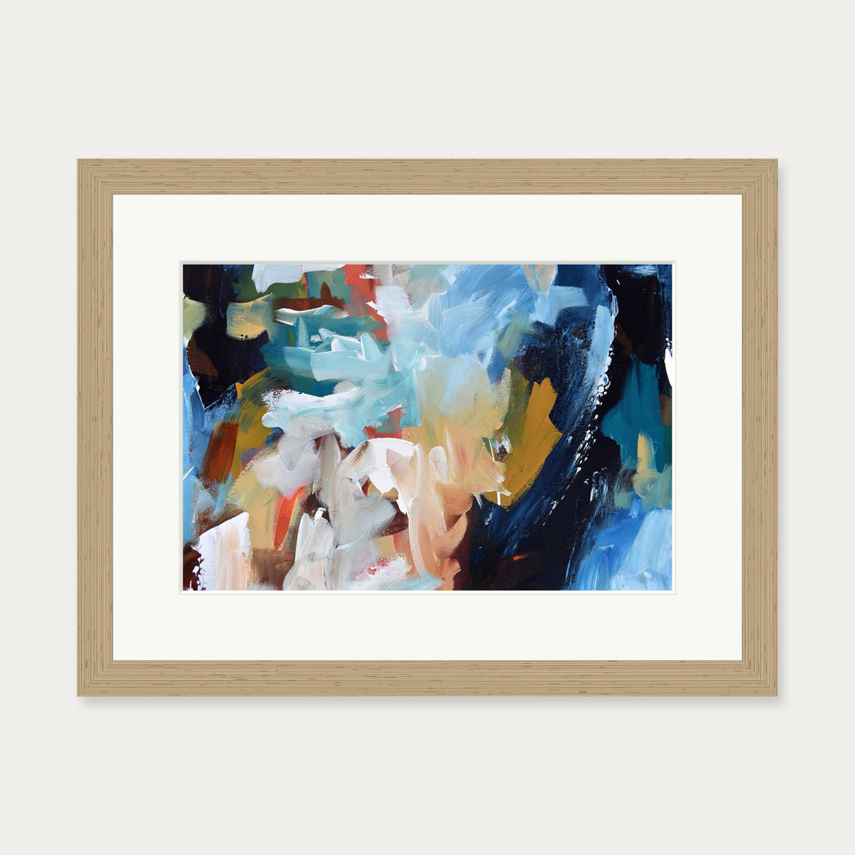 Abstract 325 Art Print — 30 x 40 cm — Oak Frame