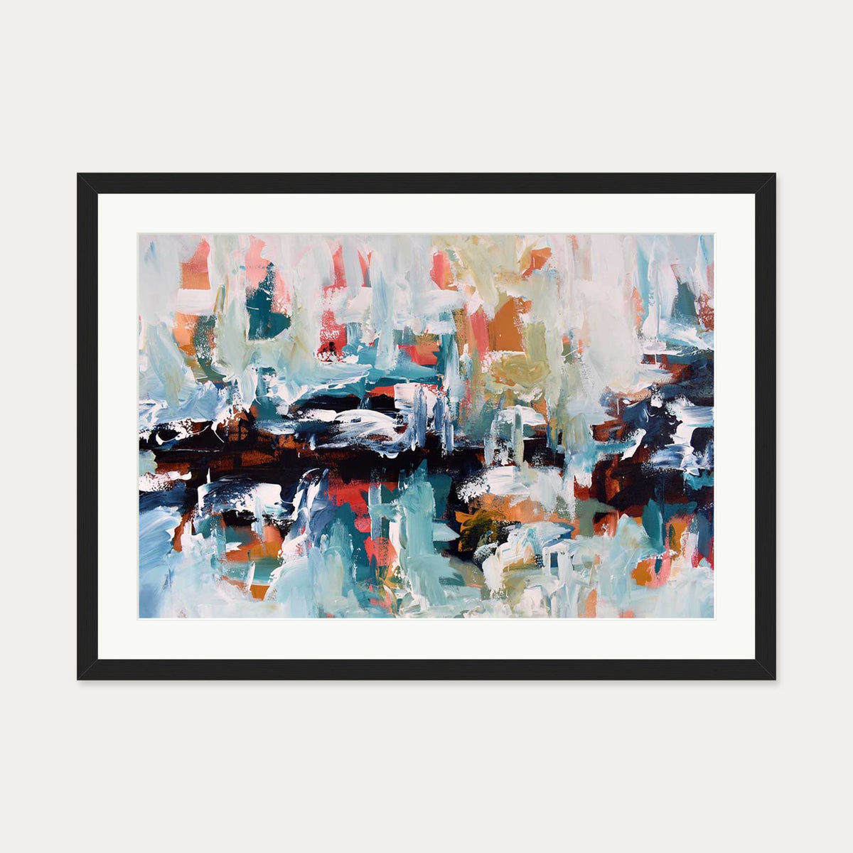 Abstract 329 Art Print — 50 x 70 cm — Black Frame