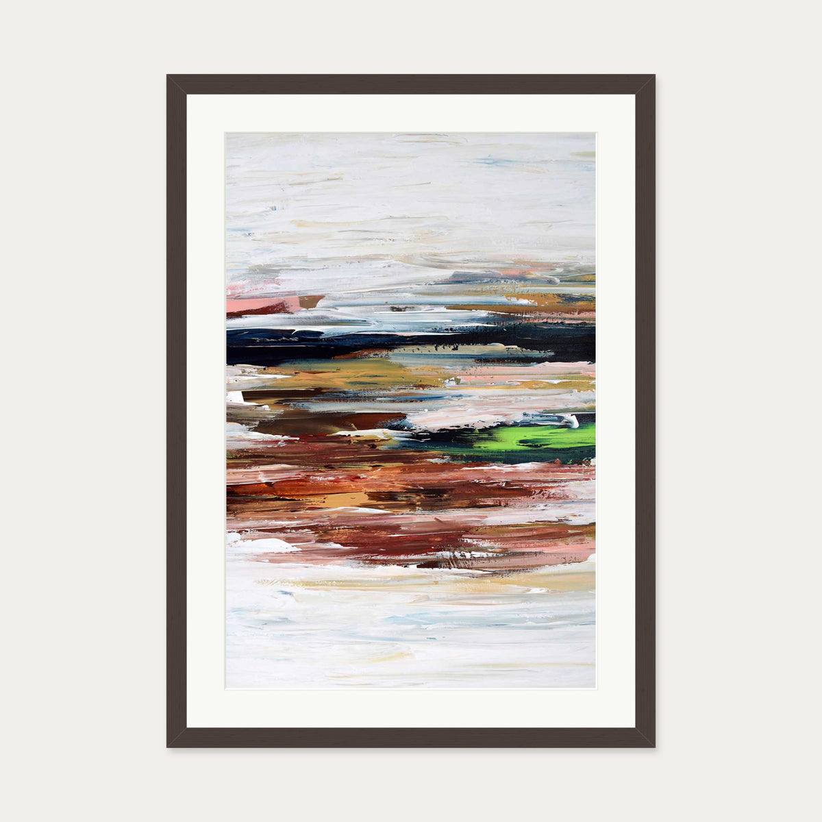 Abstract 332 Art Print — 50 x 70 cm — Brown Frame