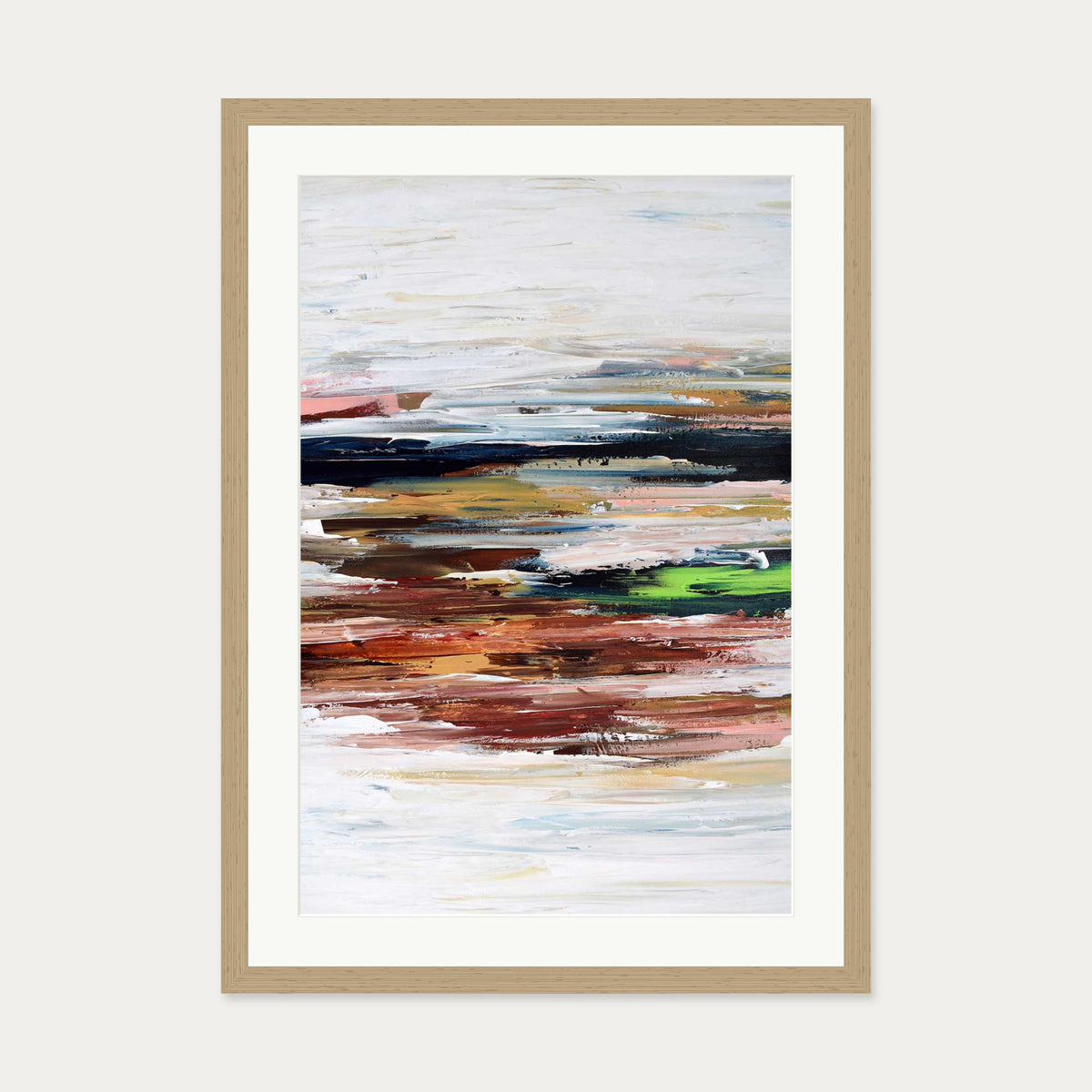 Abstract 332 Art Print — 50 x 70 cm — Oak Frame