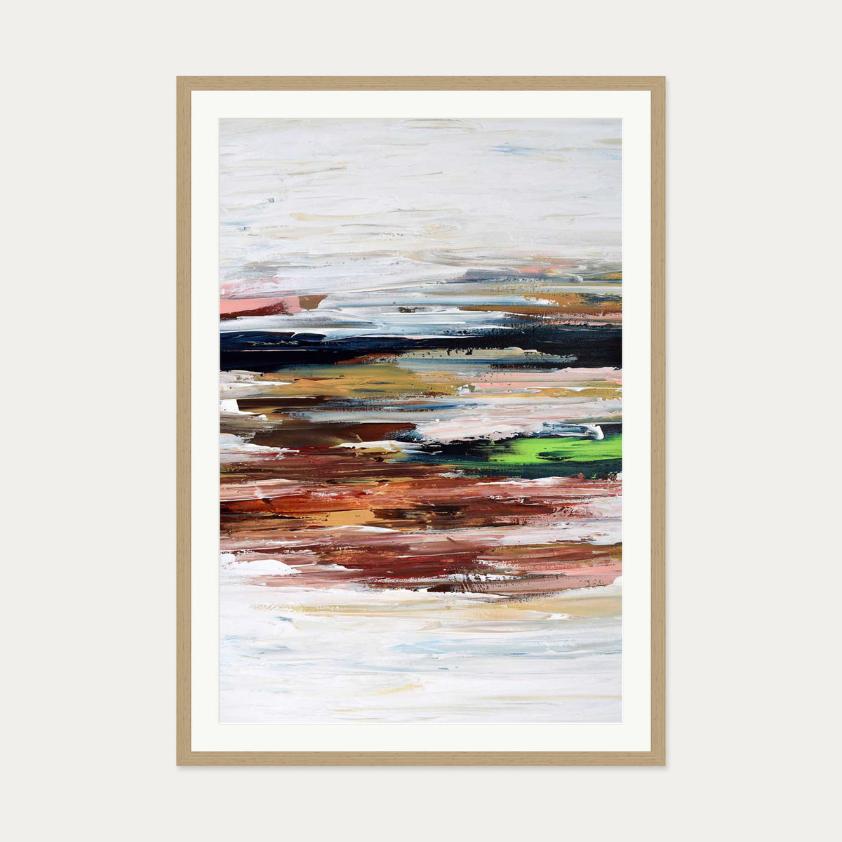 Abstract 332 Art Print — 70 x 100 cm — Oak Frame