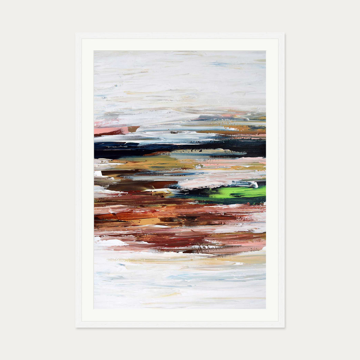 Abstract 332 Art Print — 70 x 100 cm — White Frame